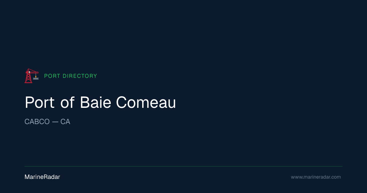 Port of Baie Comeau (CABCO) | MarineRadar