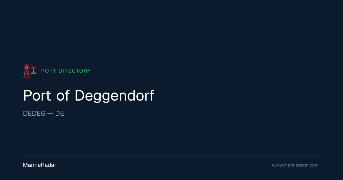 Port of Deggendorf (DEDEG) — Vessels & Details | MarineRadar