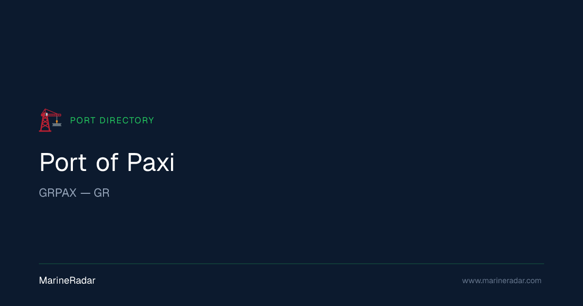 Port of Paxi (GRPAX) — Vessels & Details | MarineRadar
