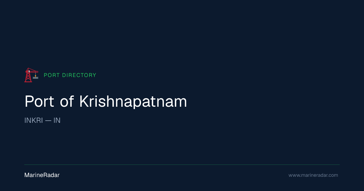 Port of Krishnapatnam (INKRI) | MarineRadar