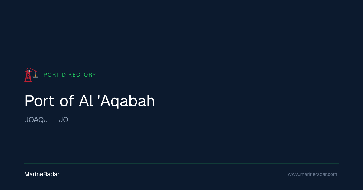 Port of Al 'Aqabah (JOAQJ) — Vessels & Details | MarineRadar