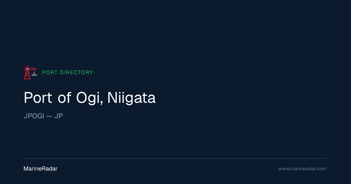 Port of Ogi, Niigata (JPOGI) | MarineRadar