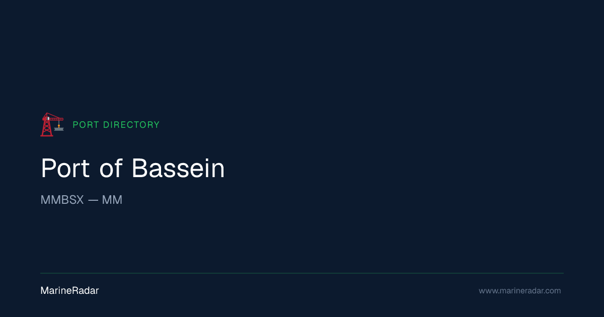 Port of Bassein (MMBSX) — Vessels & Details | MarineRadar