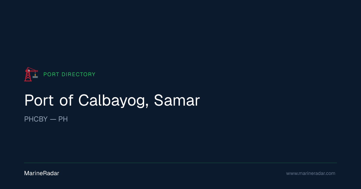 Port of Calbayog, Samar (PHCBY) | MarineRadar