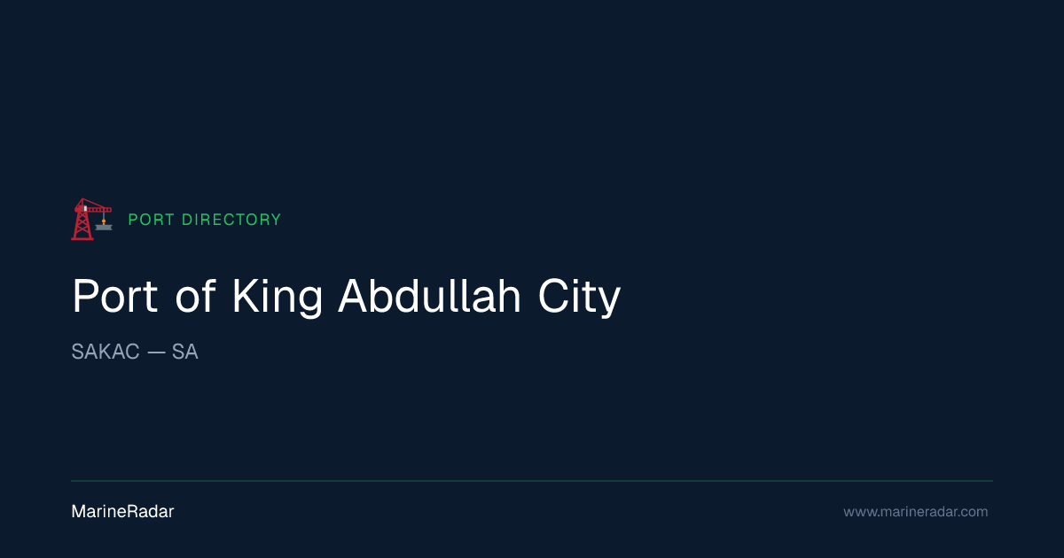 Port of King Abdullah City (SAKAC) | MarineRadar