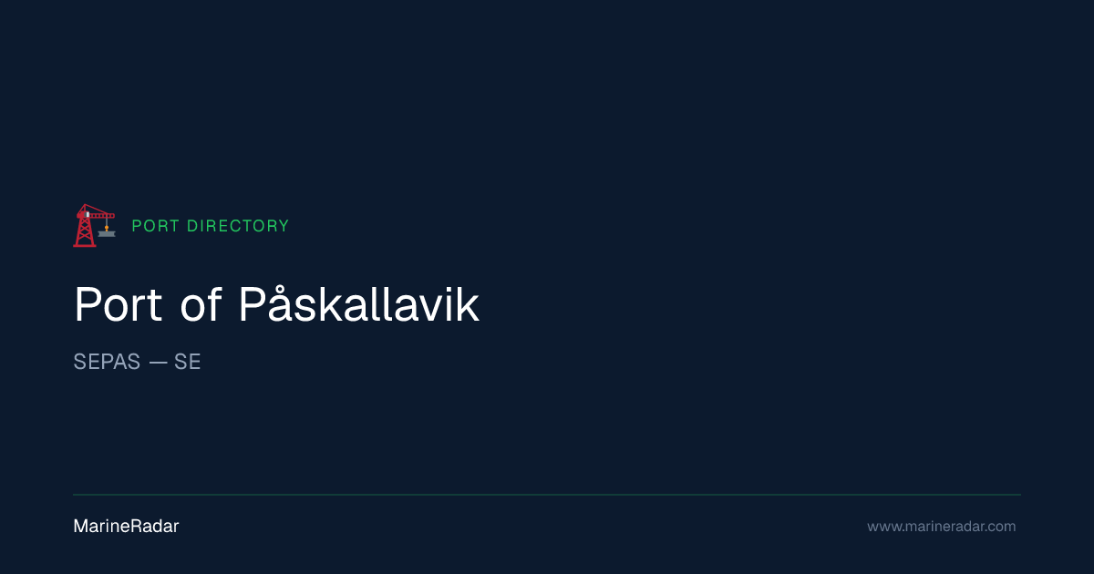 Port of Påskallavik (SEPAS) | MarineRadar