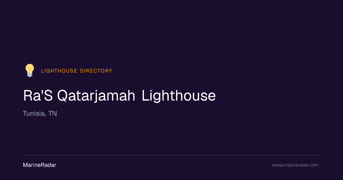 Ra'S Qatarjamah Lighthouse — Tunisia, TN | MarineRadar