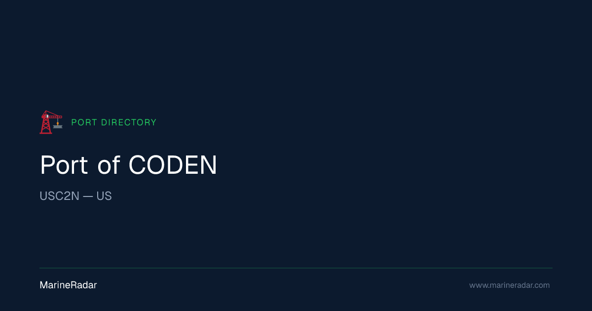 Port of CODEN (USC2N) — Vessels & Details | MarineRadar
