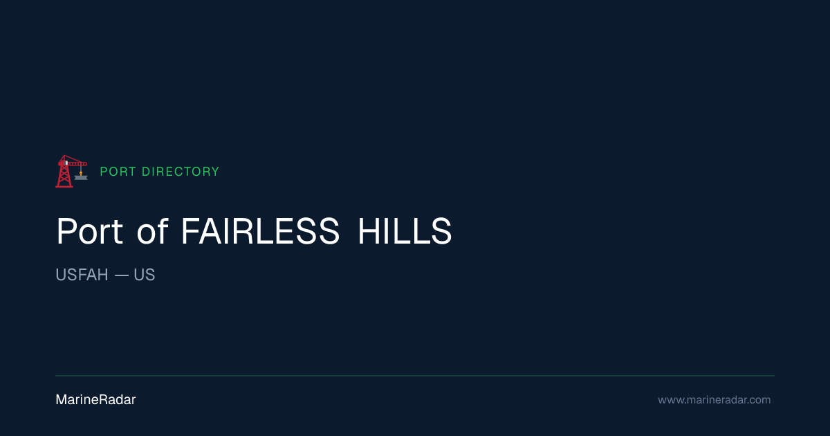 Port of FAIRLESS HILLS (USFAH) | MarineRadar