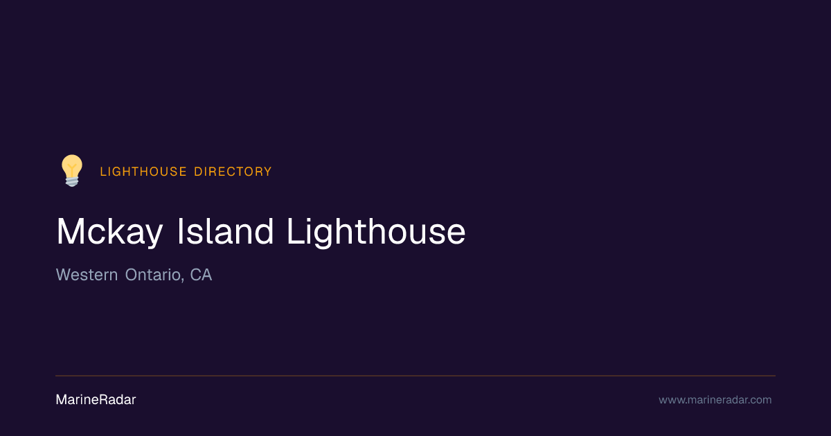 Mckay Island Lighthouse — Western Ontario, CA | MarineRadar