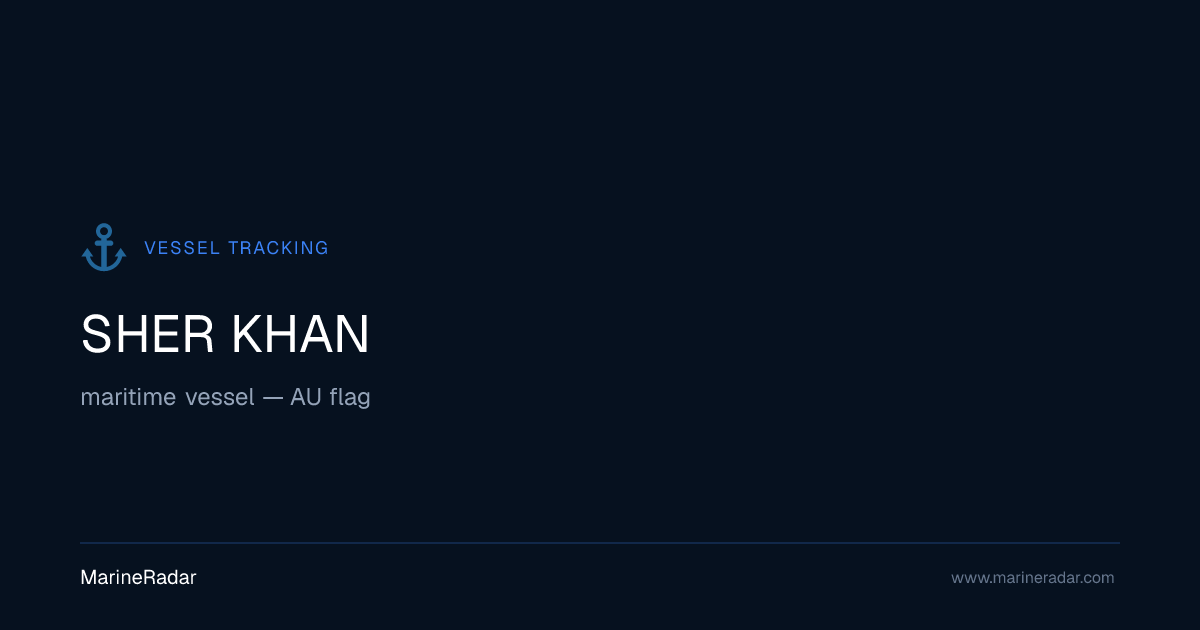 SHER KHAN (MMSI 503031820) | MarineRadar Position & Specs